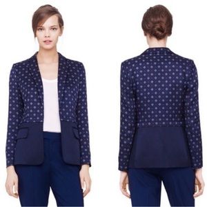CLUB Monaco Floral Navy Blue Silk / Wool Blazer